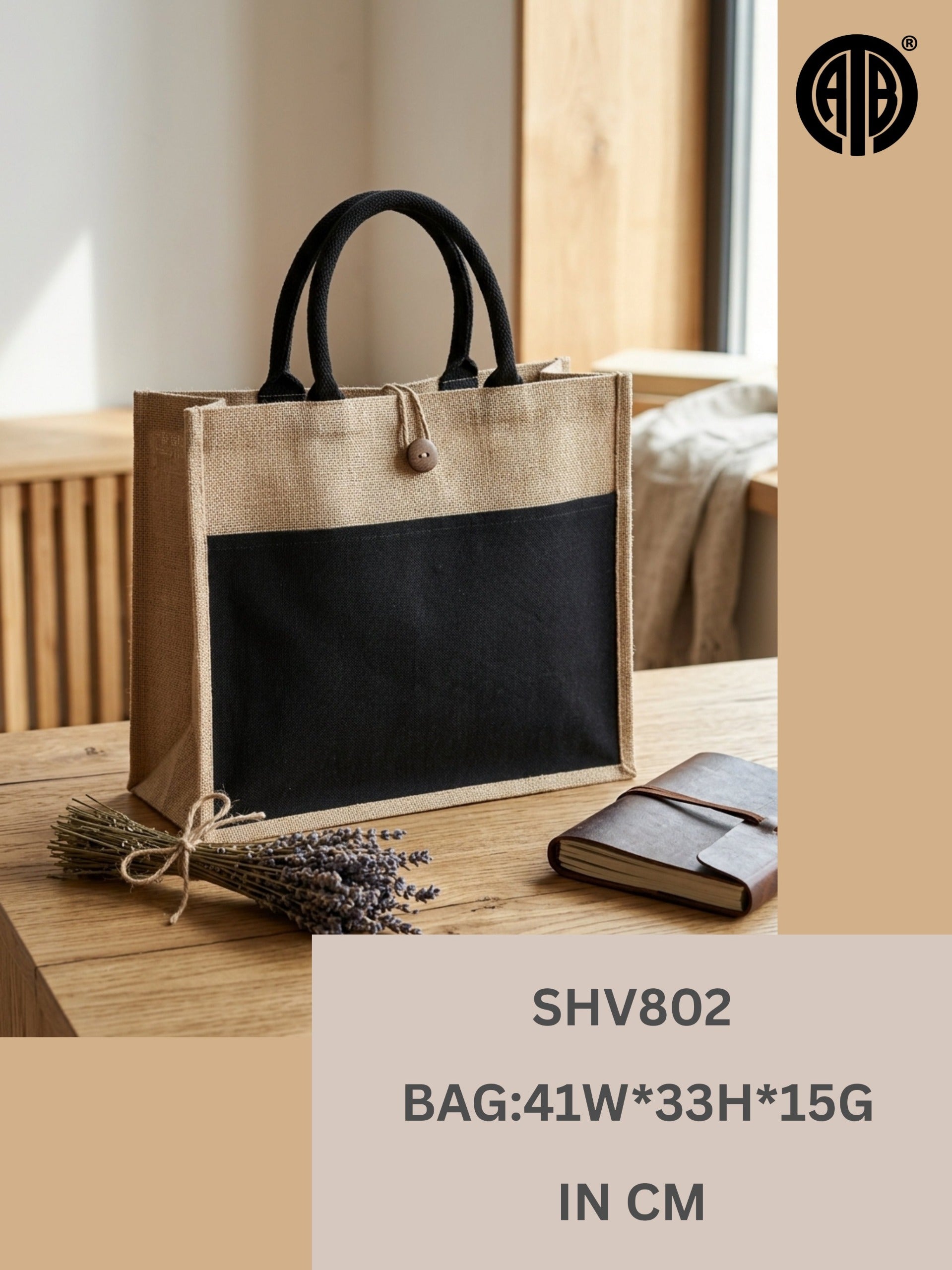 Premium Jute Canvas Tote Bag SHV802