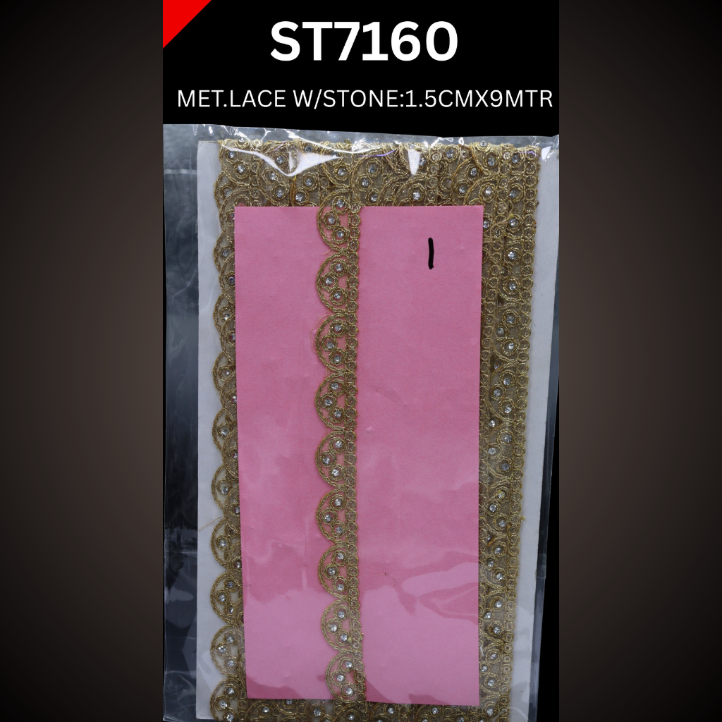 METALIC LACE WITH STONE ST7160