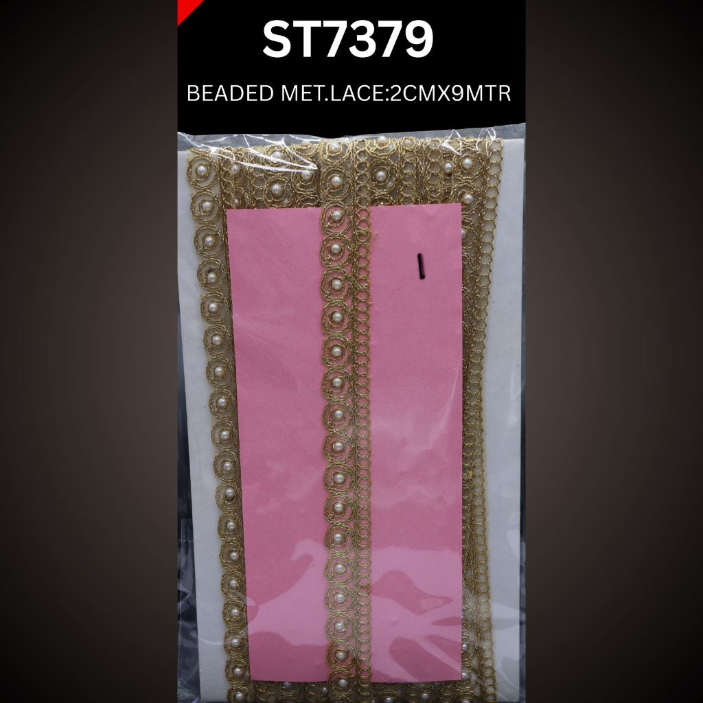 BEADED METALIC LACE ST7379