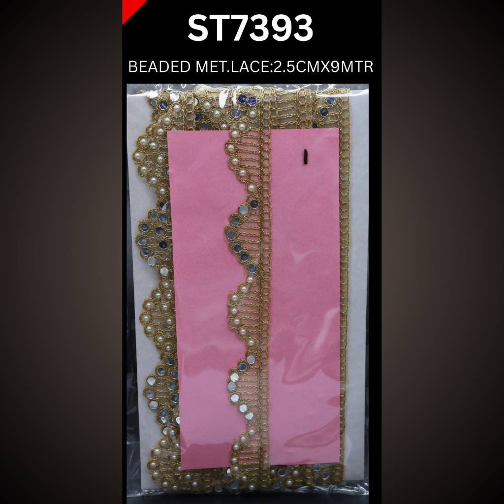 BEADED METALIC LACE ST7393