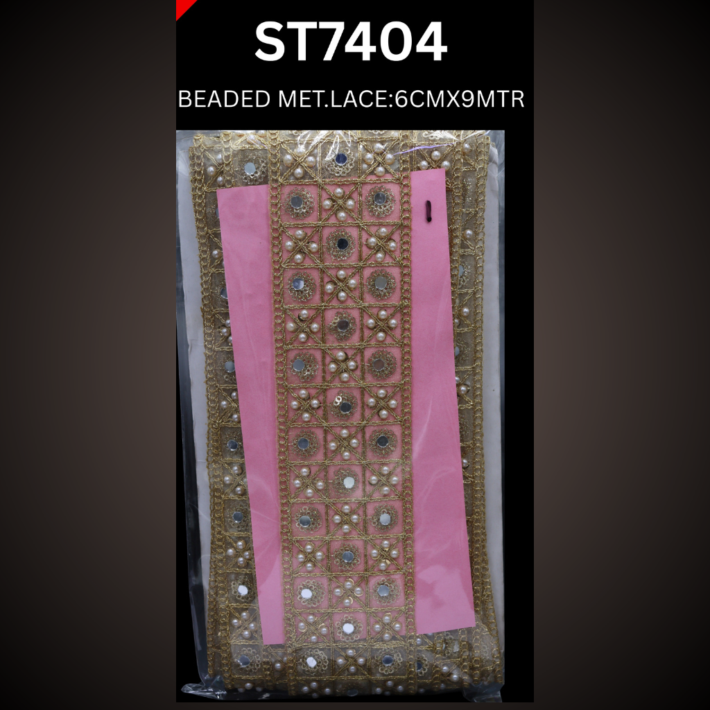 BEADED METALIC LACE ST7404