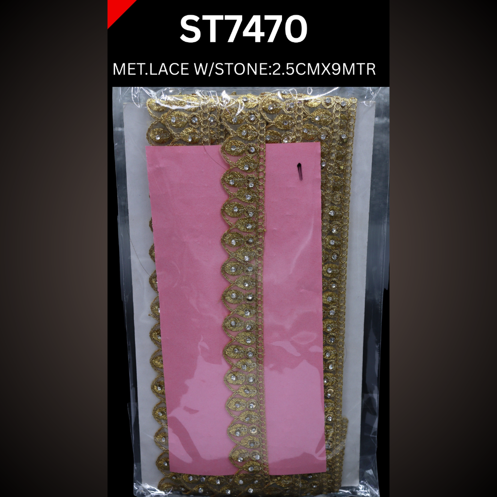 METALIC LACE WITH STONE ST7470