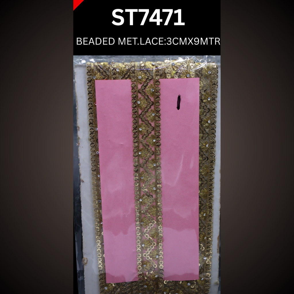 BEADED METALIC LACE ST7471