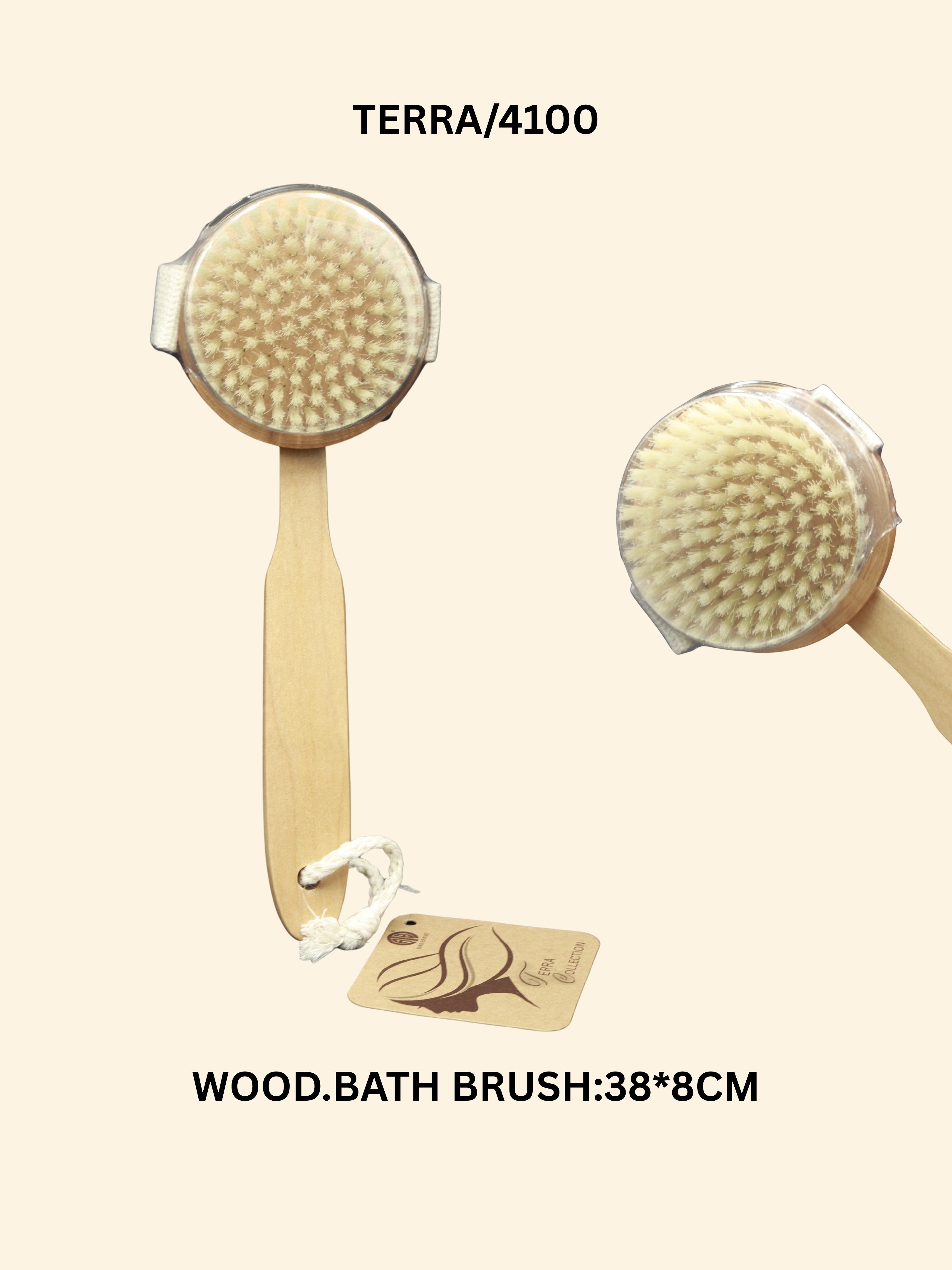 TERRA 4100 Wooden Bath Brush (38 × 8 cm)