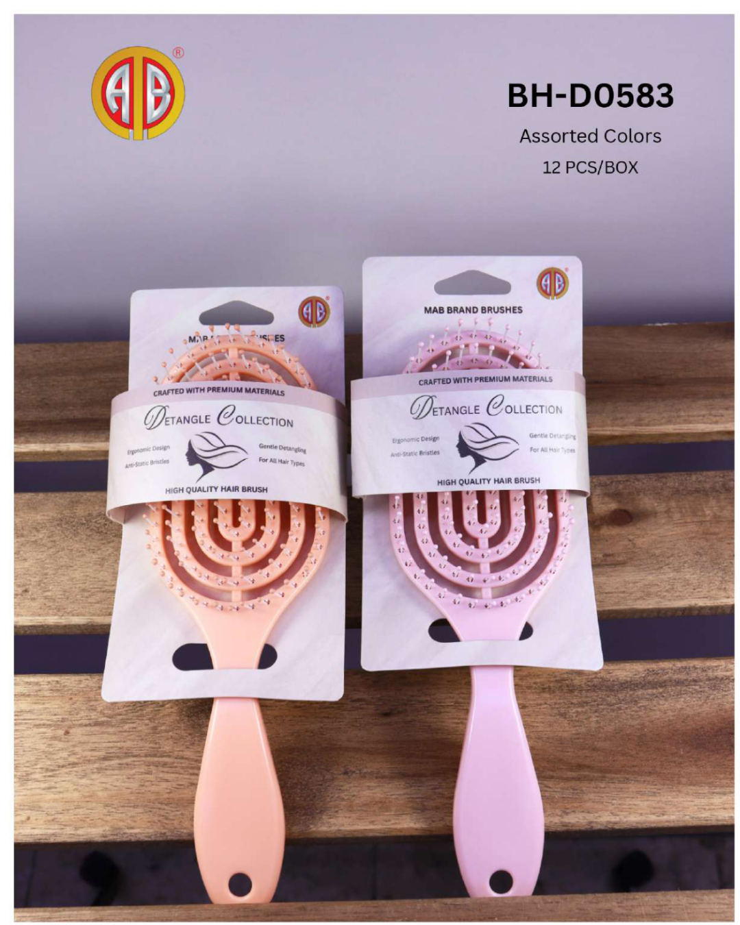 Open back hair brush BH-D0583
