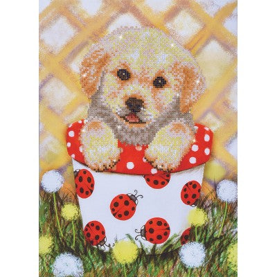 Pup In Pot 16.5x11.8in (DD7.013)